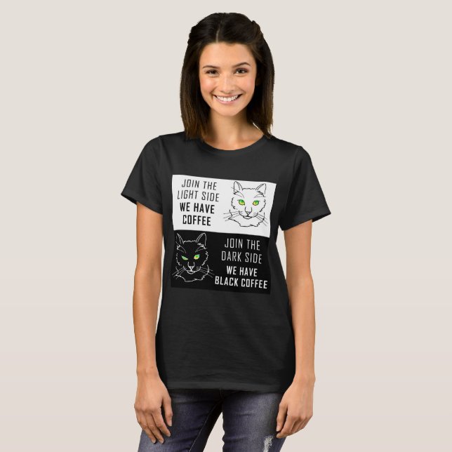 Gå med mörkens sida t-shirt (Hel framsida)