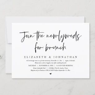 Gå med Newlyweds for Bröllop Elopement Brunch Inbjudningar