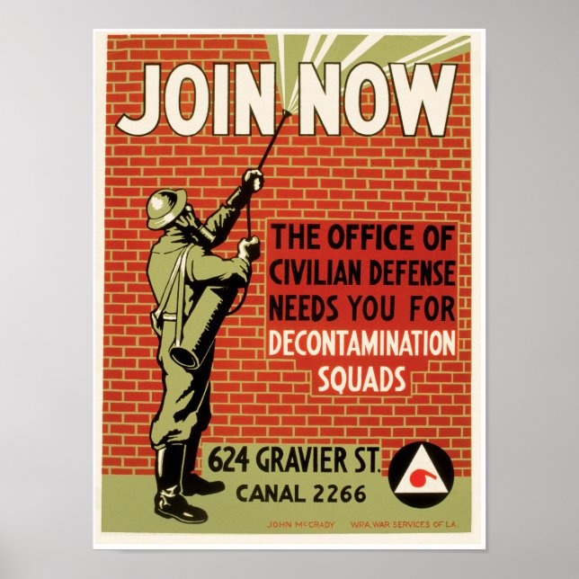 Gå med nu ~ Civil Defence Poster (Framsidan)