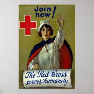 Gå med nu! ~ Vintage WW1 Poster sjuksköterska