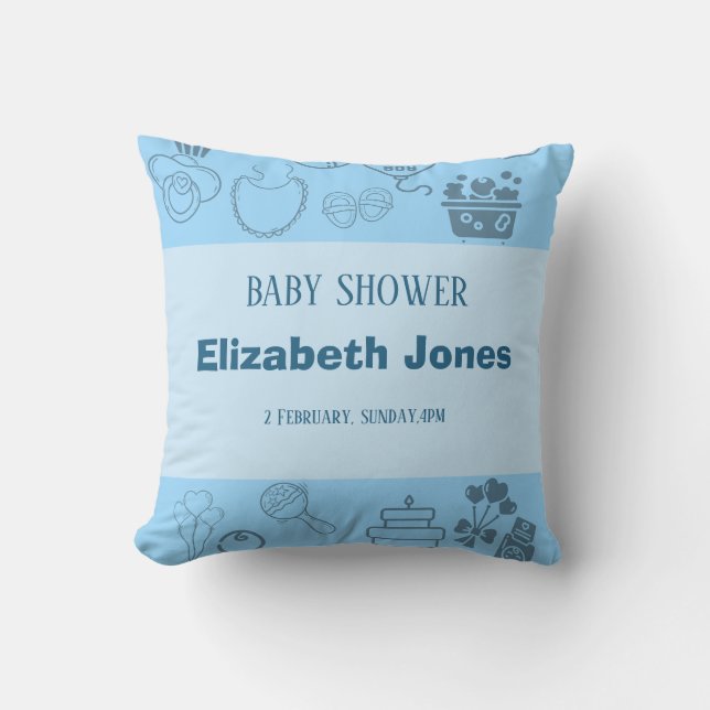 "Gå med oss fira vår lilla prins på vägen Kudde (Framsida)