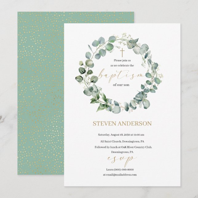 Gå med oss för en baptisminbjudan inbjudningar (Fram/baksida)