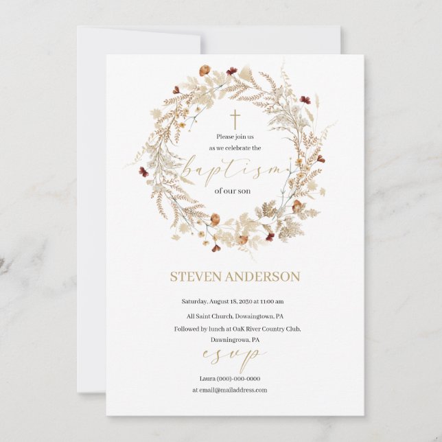 Gå med oss för en baptisminbjudan inbjudningar (Framsida)