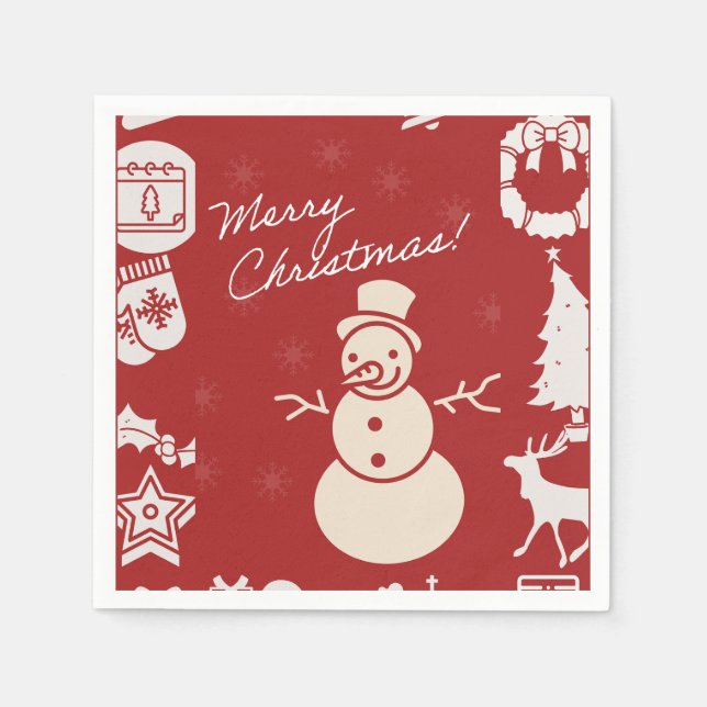 "Gå med oss för en Holly Jul Party!" Pappersservett (Framsidan)