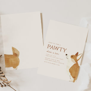 Gå med oss för en Pawty Corgi Hund Birthday Inbjudningar