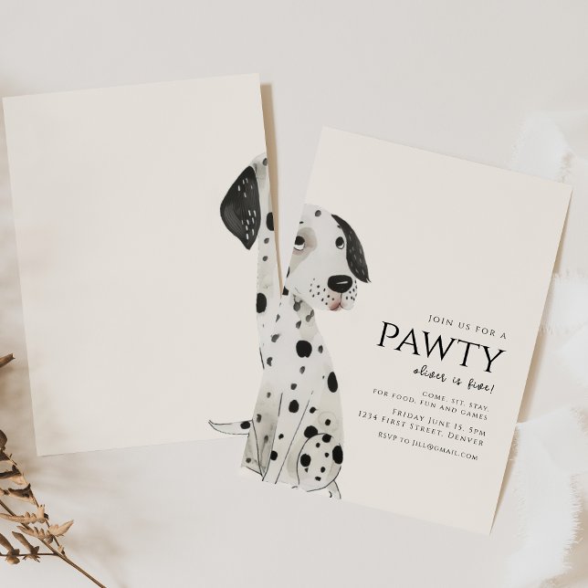Gå med oss för en Pawty Dalmatie Hund Theme Birthd Inbjudningar (Skapare uppladdad)