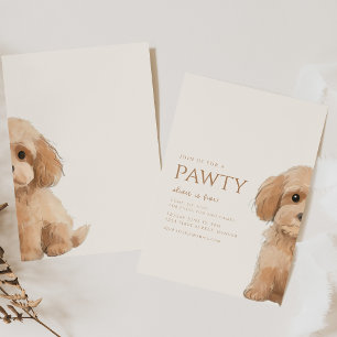 Gå med oss för en Pawty Pudel Hund Birthday Inbjudningar