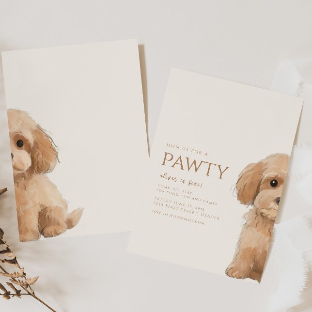 Gå med oss för en Pawty Pudel Hund Birthday Inbjudningar (Skapare uppladdad)