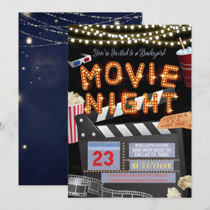 Gå med oss för ett filmkvällsfirande inbjudningar