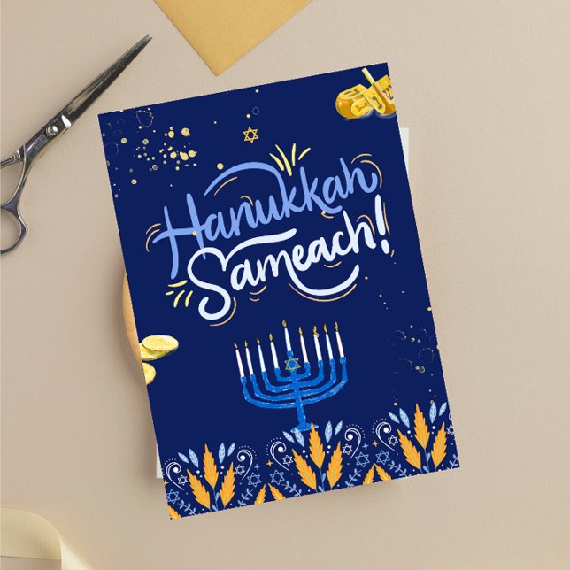 Gå med oss för ett Joyous Hanukkah Firande!" Kort (Skapare uppladdad)