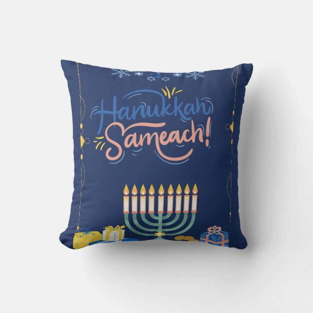 Gå med oss för ett Joyous Hanukkah Firande! Kudde (Framsida)