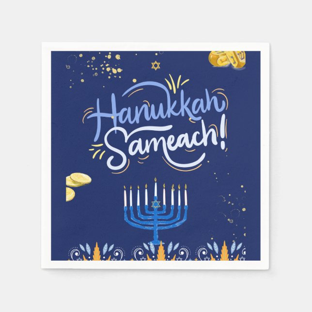 Gå med oss för ett Joyous Hanukkah Firande! Pappersservett (Framsidan)