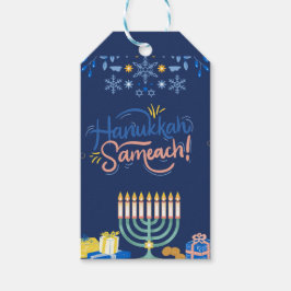 Gå med oss för ett Joyous Hanukkah Firande!" Presentetikett