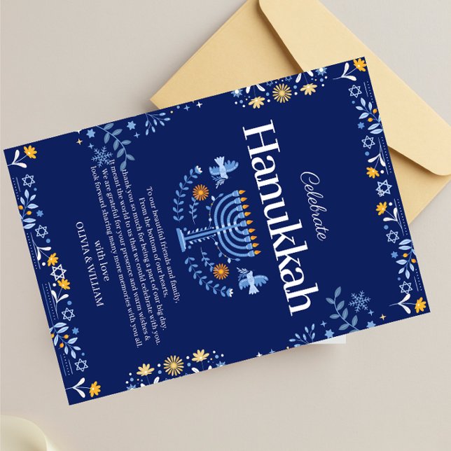 Gå med oss för ett Joyous Hanukkah Firande!" Tack Kort (Skapare uppladdad)