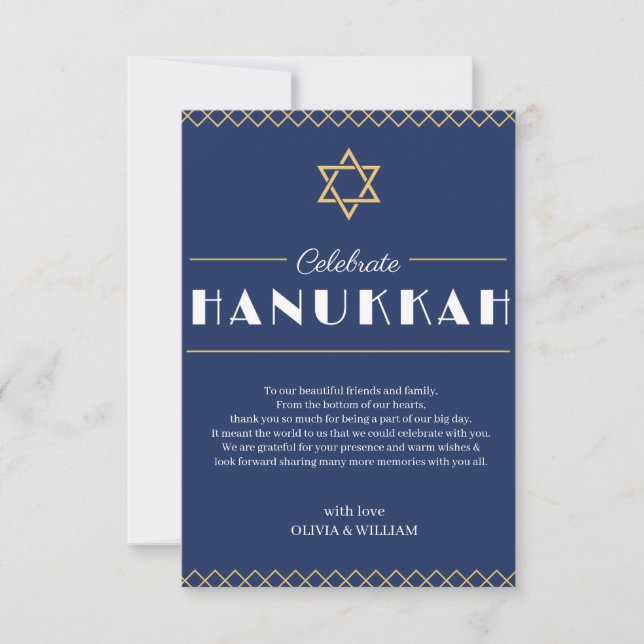 Gå med oss för ett Joyous Hanukkah Firande!" Tack Kort (Framsida)