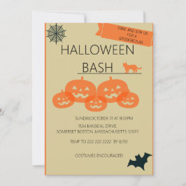 Gå med oss för ett Spooktaculärt Halloween Bash!" Inbjudningar