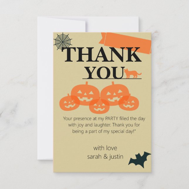 Gå med oss för ett Spooktaculärt Halloween Bash!" Tack Kort (Framsida)