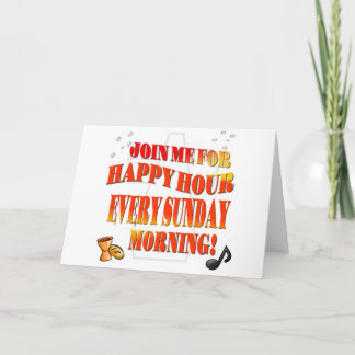 Gå med oss för lycklig timme varje söndagmorgon inbjudan