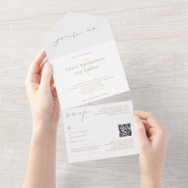 Gå med oss Minimalistisk Guld-skript Bröllop