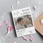 Gå med oss Modern Typography Photo Bröllop Inbjudningar<br><div class="desc">Informell och modern bröllopsinbjudan med en kombination av skript och serif typsnitt, ditt namn och bröllop-datum i stort brev och foton av er två. Fotobröllopsinbjudan i vitt med svart typsnitt personlig med två foton, på vardera sidan av inbjudan. Modern personlig för giftermål med foton. Ta med dig den här moderna...</div>
