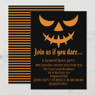 GÅ MED OSS OM DU DARE HALLOWEEN FEST INBJUDNINGAR