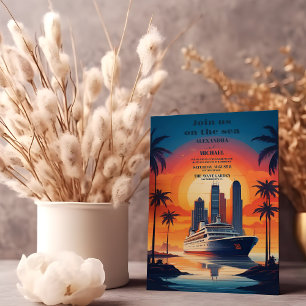 Gå med oss på kryssningen bröllop inbjudningar