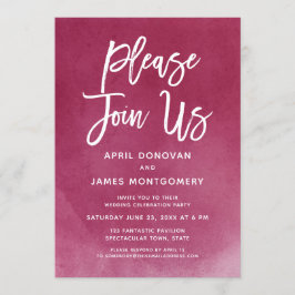 Gå med oss penseltypografi-bröllopsinbjudan inbjudningar