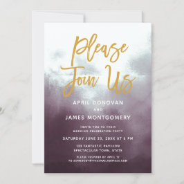 Gå med oss penseltypografi-bröllopsinbjudan inbjudningar