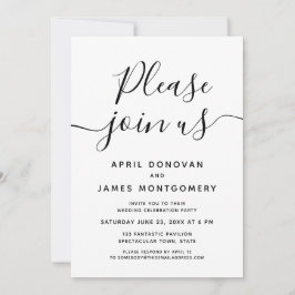 Gå med oss typografi-bröllopsinbjudan inbjudningar