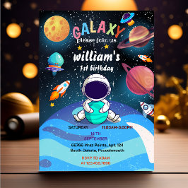 Gå med Planet Alien Stars Space galaxy 1:a födelse Inbjudningar