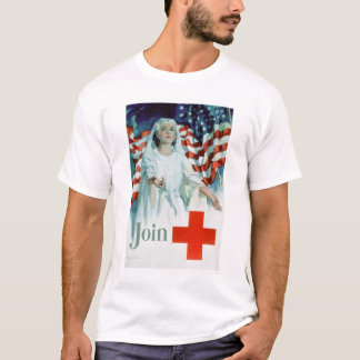 Gå med Röda koret - amerikanska flaggan (US00310) Tee Shirt