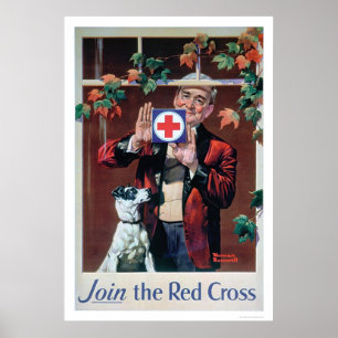 Gå med Röda koret - man med hunden (US00292) Poster