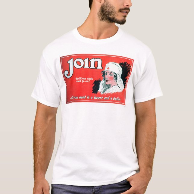 Gå med Röda koret (US00027A) Tee Shirt (Framsida)