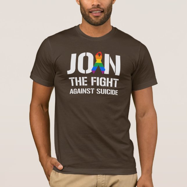 Gå med slagsmål mot LGBT-självmord Tee Shirt (Framsida)