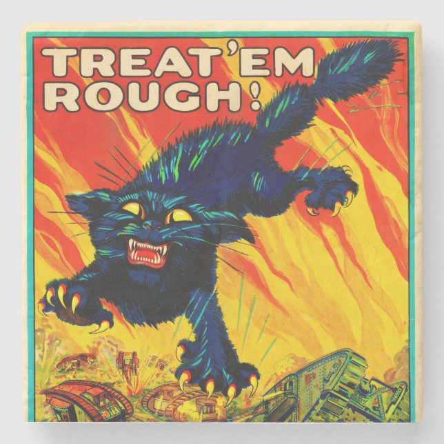 Gå med Tank Corp Black Cat Stenunderlägg (Framsidan)