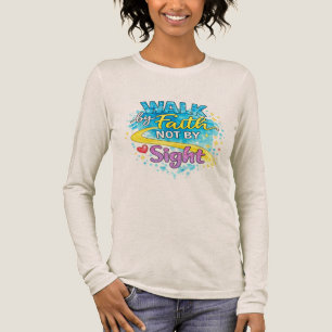 Gå med tro, inte med synen Dam Tri-Blend Långärmad T Shirt
