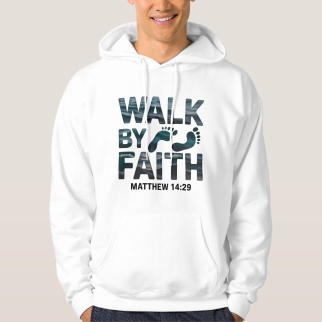 Gå Med Tro Kristna Ocean  Hoodie (Framsida)