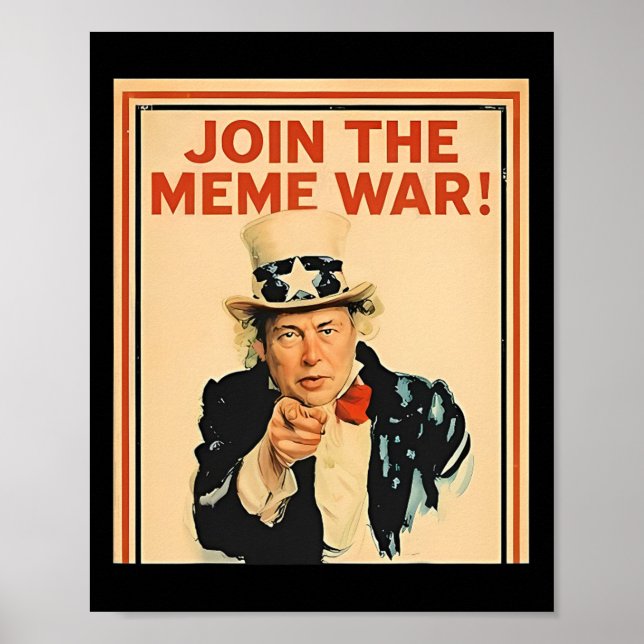 Gå med trumpen Meme Krig Poster (Framsidan)