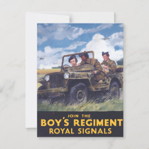 Gå med Vintagen Registrerings Royal Signals Vykort