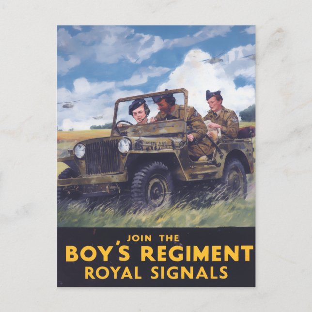Gå med Vintagen Registrerings Royal Signals Vykort (Framsida)