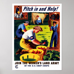 Gå med Women's Land Army - WWII Poster