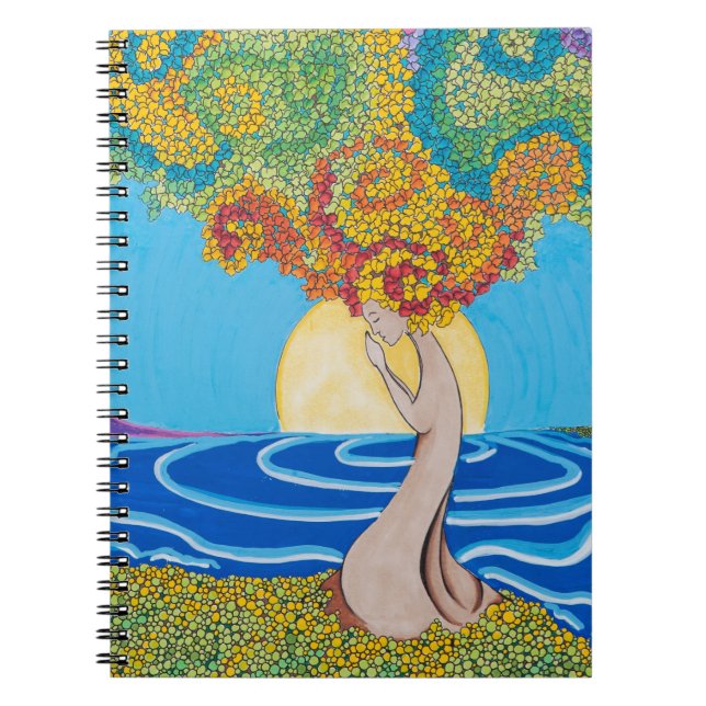 Gå meditation anteckningsbok med spiral (Framsidan)