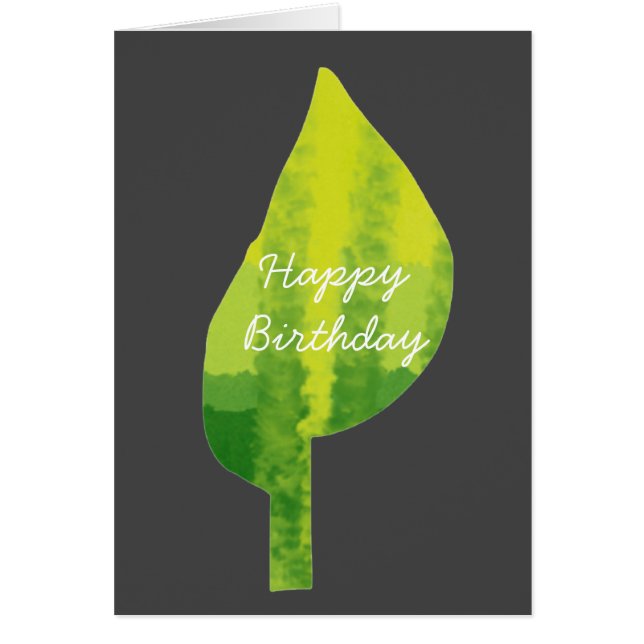 Gå miljövänlig till löv-design hälsningskort (Framsidan)