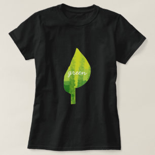 Gå miljövänlig till löv-design t shirt