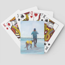 Gå min vinthundhundkonst som leker kort casinokort