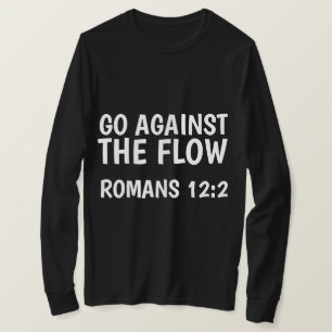 GÅ MOT FLÖDET, Romans 12, kristna T-tröja T-shirt