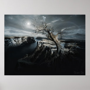 Gå mot ljus, neosurrealism poster utskrift