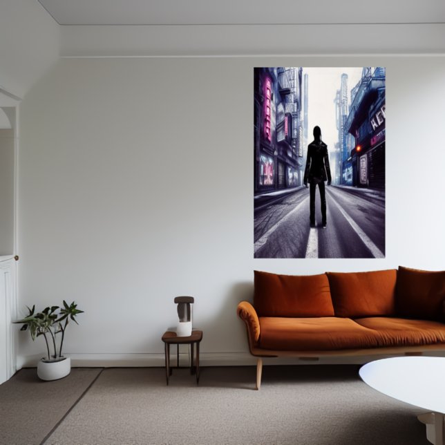 Gå ner på den tomma gatan | AI Art Poster (Skapare uppladdad)