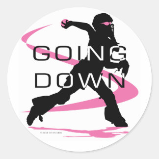 Gå ner Rosa Catcher Softball Runt Klistermärke