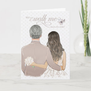 Gå ner till Aisle Bröllop Far och Bride Kort